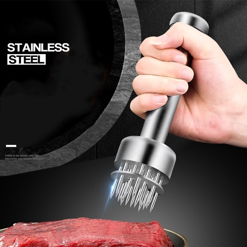 Mėsos minkštinimo adata su 21 itin aštriu nerūdijančio plieno peiliuku, švelniu mėsos plaktuku jautienos kepsniams.