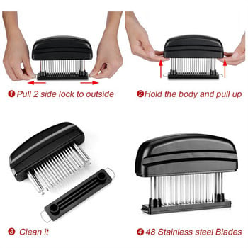 48 Blades Needle Meat Tenderizer Μαχαίρι από ανοξείδωτο χάλυβα Meat Beaf Steak Mallet Meat Tenderizer Hammer Pounder Cooking Tools