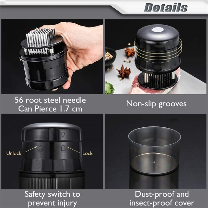 Professzionális tűhús puhító 56 rozsdamentes acél pengék finom húskalapács marha steak csirke sertés konyhai főzőeszközök