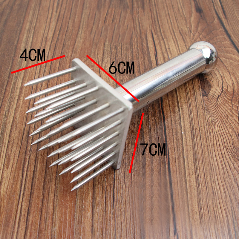 Greitas minkštiklis palaidų kepsnių virtuvės įrankis nerūdijančio plieno kiaulienos pilvo oda Traški rankinis įrankis Skylė Plaktukas Adata Smailia adata