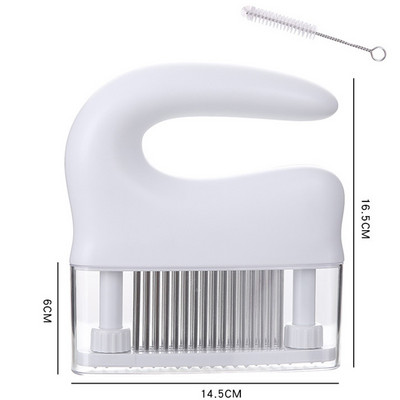 Mėsos minkštiklis su 48 nerūdijančio plieno ypač aštriais adatiniais virimo įrankiu marinatui suminkštinti kepsninės kepsninę