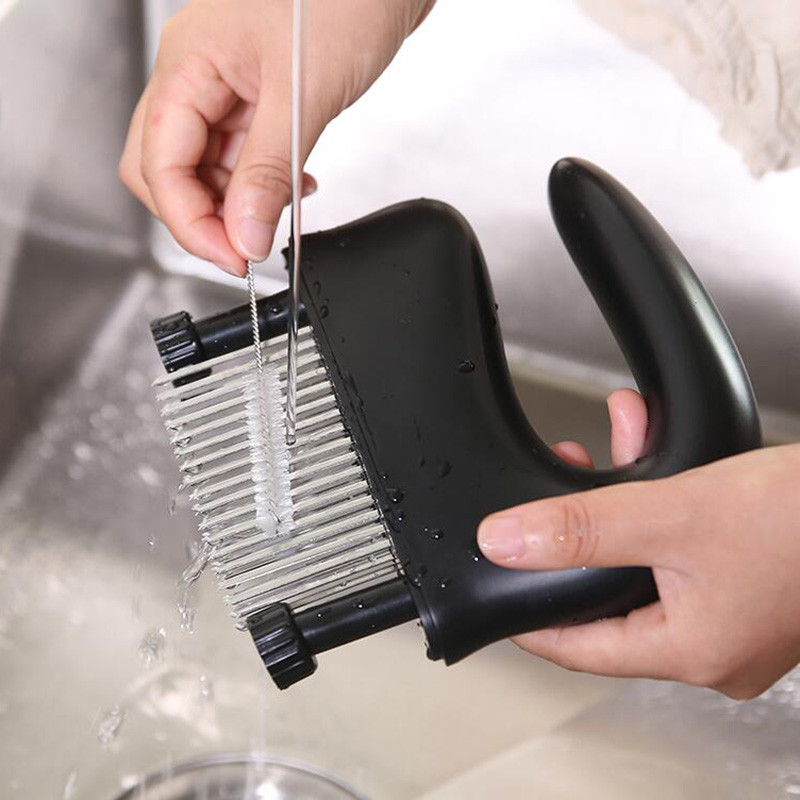 Mėsos minkštiklis su 48 nerūdijančio plieno ypač aštriais adatiniais virimo įrankiu marinatui suminkštinti kepsninės kepsninę