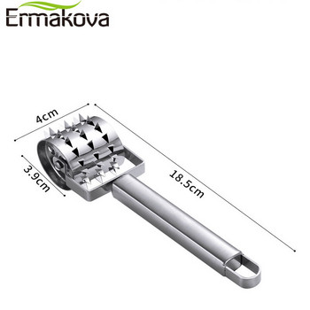ЕРМАКОВА Устройство за омекотяване на месо от неръждаема стомана Месорезачка Валяк Чук за месо За пържола Пържола със страни на чукане Свински паундове Кухненски инструменти