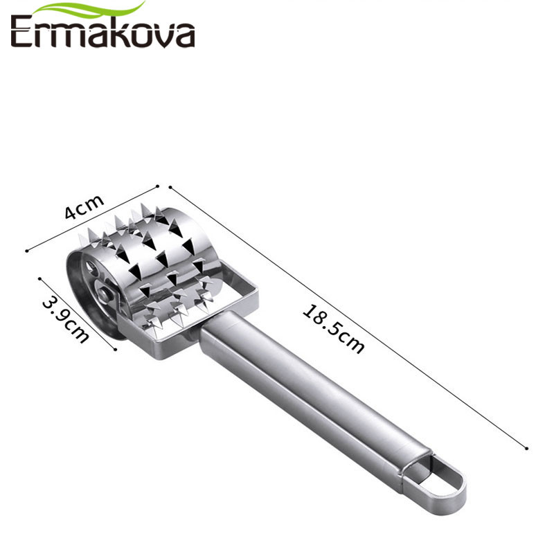 ERMAKOVA rozsdamentes acél húskeverő Húsaprító görgős húskalapács steakhez Koppintható oldalas steak sertéshús ütők Konyhai eszközök