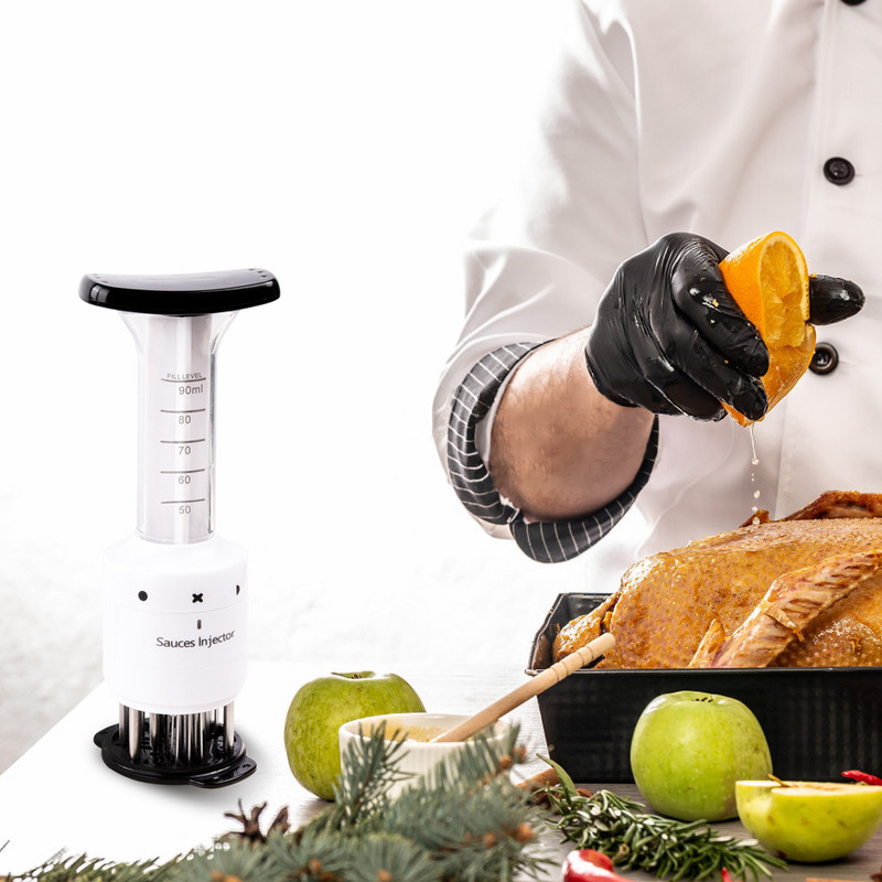Štrcaljka za omekšavanje mesa s vagom Precizno doziranje Igle od nehrđajućeg čelika Šprice za omekšavanje mesa Kuhinjski alati