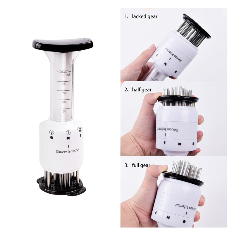 Štrcaljka za omekšavanje mesa s vagom Precizno doziranje Igle od nehrđajućeg čelika Šprice za omekšavanje mesa Kuhinjski alati