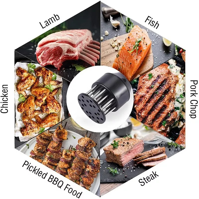 Profesionalus mėsmalės minkštiklis Mėsos minkštiklio adata su nerūdijančio plieno mašina adata Virtuvės įrankiai Maisto gaminimo priedai