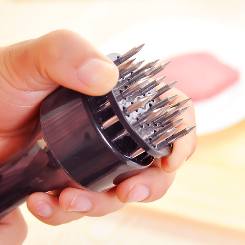 Konyhai eszközök Rozsdamentes acél Professzionális Húspuhító Tű Sertésbőr Köröm Pogácsa Készítők Sertés marha ínkalapács villa