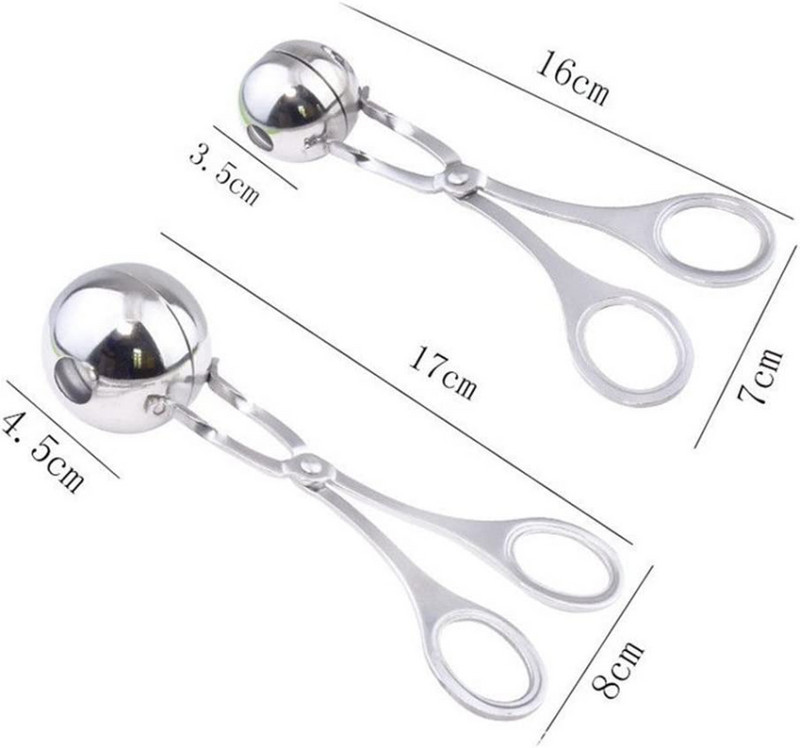 Neprilimpantys mėsos plaktuvai, nerūdijančio plieno mėsos plakimo žnyplės, „Cake Pop“ mėsos kukulių gaminimo ledo žnyplės, sausainių tešlos kaušelis virtuvei