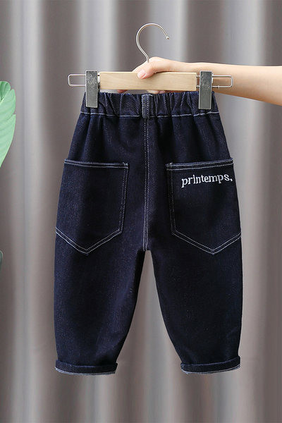 Blugi de copii pentru baieti cu talie elastica si buzunar