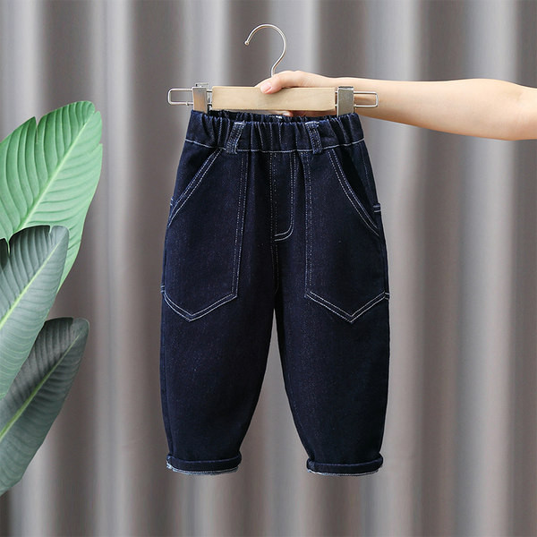 Blugi de copii pentru baieti cu talie elastica si buzunar