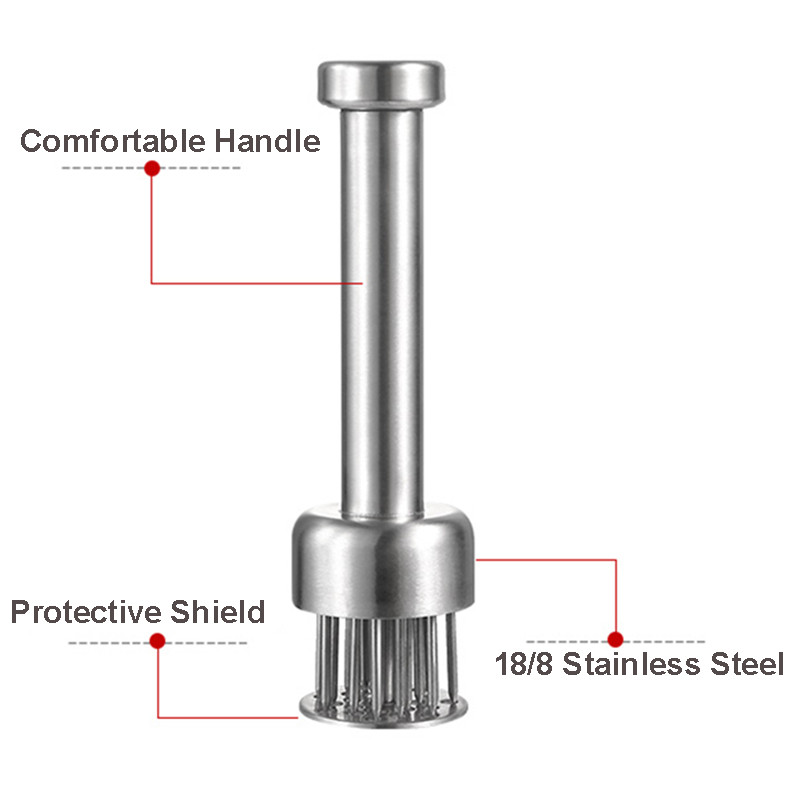 304 nerūdijančio plieno mėsos minkštiklis, patvarus 21 itin aštrių adatų minkštiklis, skirtas jautienos kepsnių kepsniniams virtuvės gaminimo įrankiams