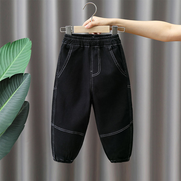 Blugi negri pentru copii cu buzunar si nasture