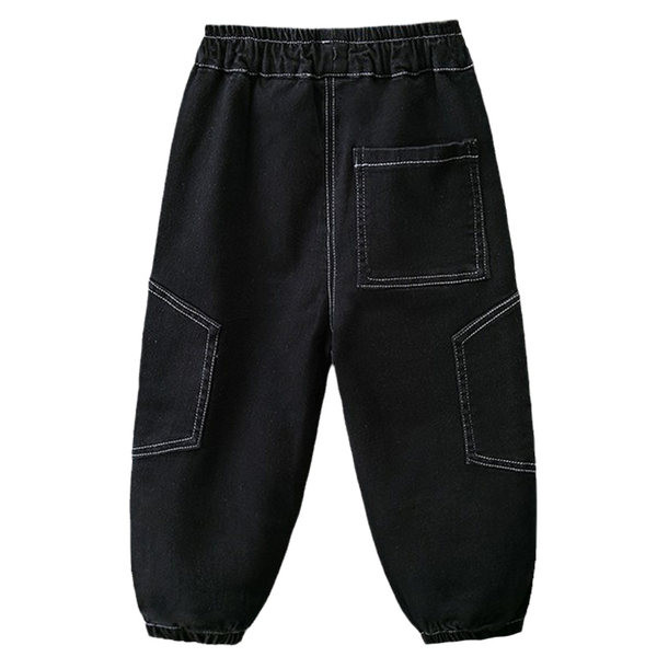 Blugi negri pentru copii cu buzunar si nasture