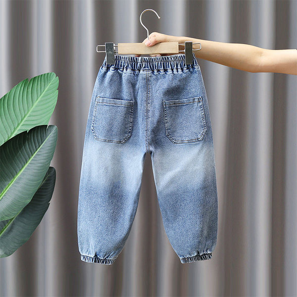 Vaikiški džinsai berniukams su raštu ir tamprėmis