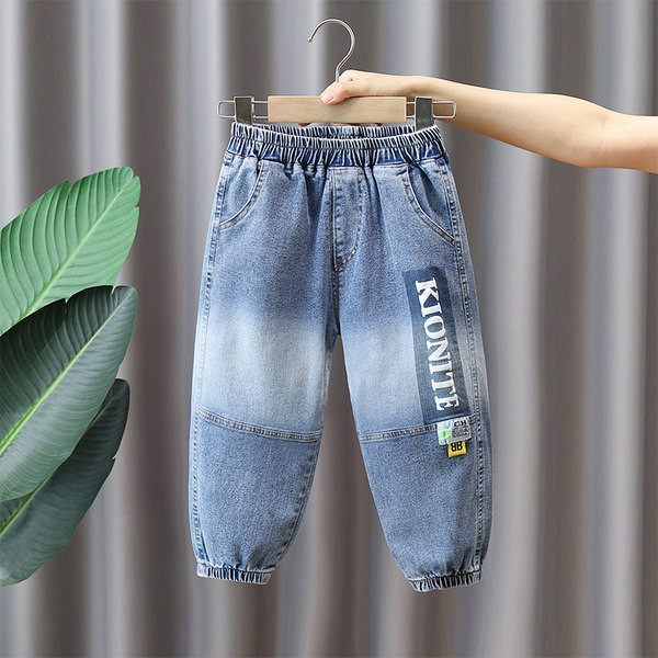 Vaikiški džinsai berniukams su raštu ir tamprėmis