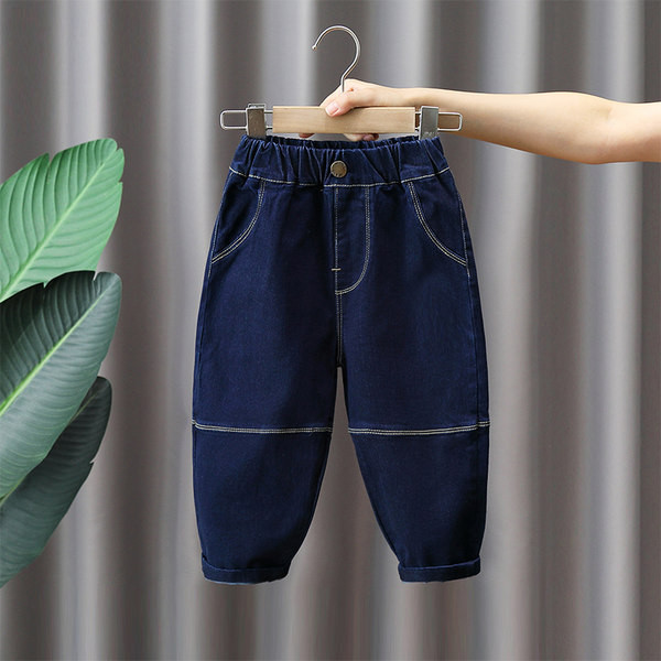 Madingi džinsai berniukams su kišenėmis ir logotipu