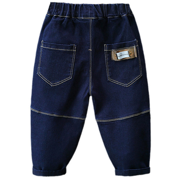 Madingi džinsai berniukams su kišenėmis ir logotipu