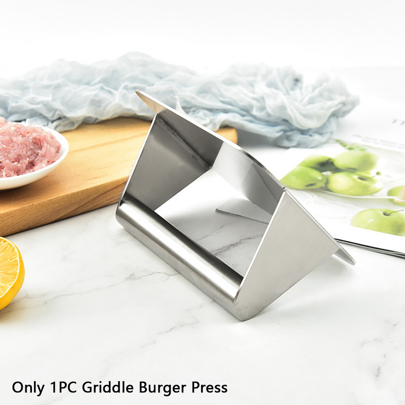 Sklandus šoninė BBQ nerūdijantis plienas Lengvai valomi prietaisai Priedai su rankena Keptuvės Burger Press Mėsa Plokščia Grilis Virtuvė