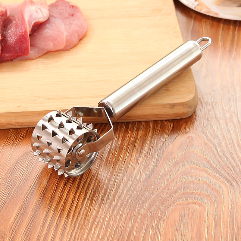 Nerūdijančio plieno mėsos minkštinimo ritininis plaktukas kepsniams, išmušamiems kepsniams, kiaulienos kepsnams, restoranams, virtuvėms, gaminimo įrankiai