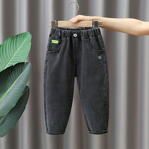 Vaikiški džinsai su kišene ir elastiniu diržu