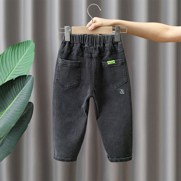 Vaikiški džinsai su kišene ir elastiniu diržu