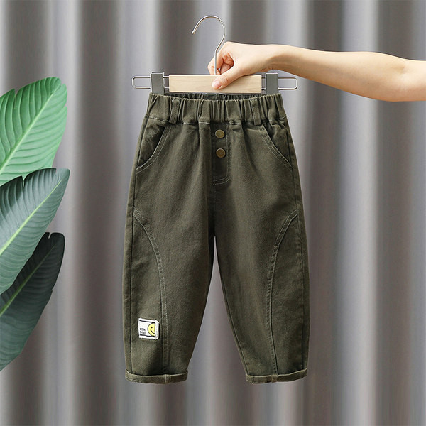 Laisvalaikio kelnės berniukams su logotipu ir kišene