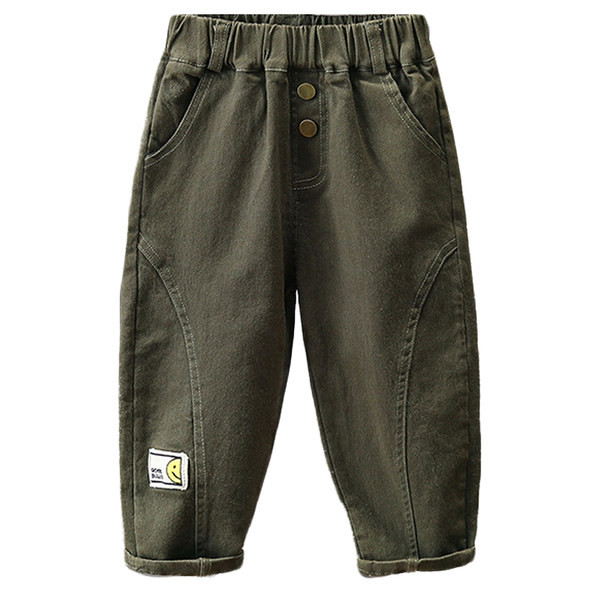 Laisvalaikio kelnės berniukams su logotipu ir kišene