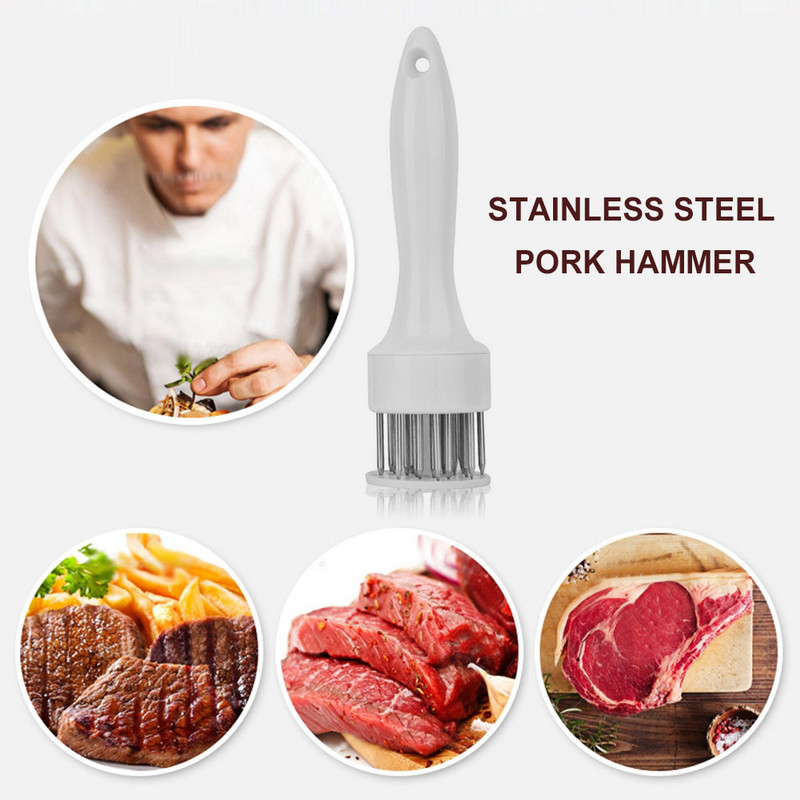 Profesionalus jautienos sausgyslinės plaktuko šakės, taupančios darbą nešiojamos mėsos minkštinimo adatos, neslystančios rankenos Sutaupykite laiko virtuvės įrankiams