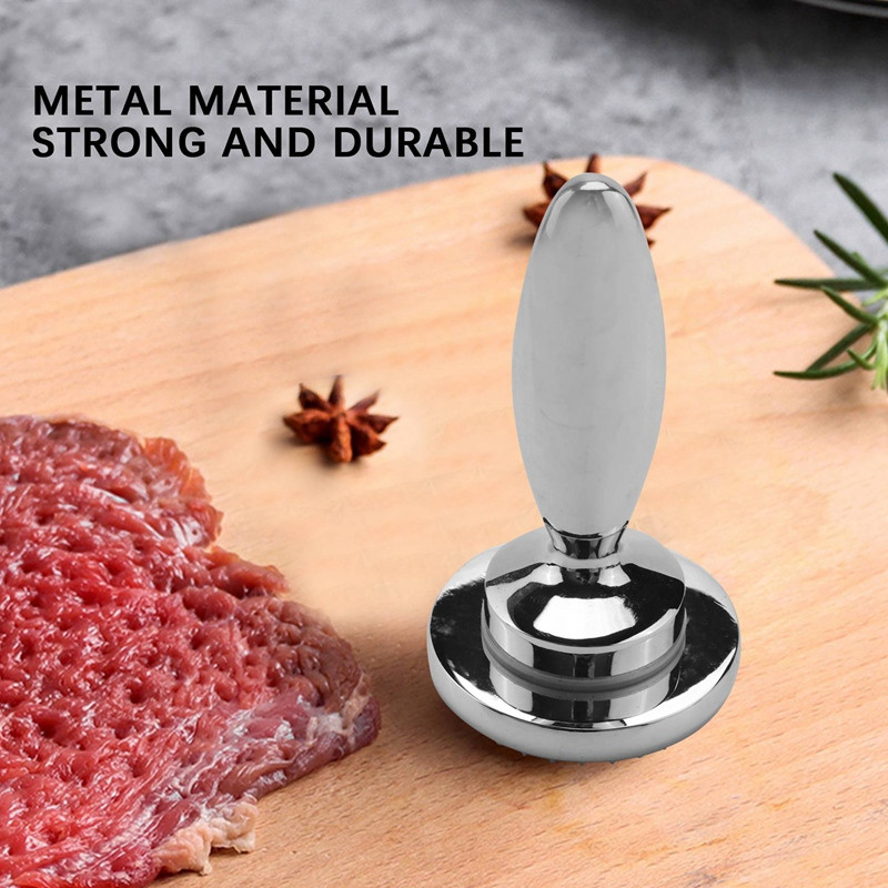 Dvipusis mėsos minkštiklis, marinavimo ruošimo įrankis, rankinis plaktukas kepsniams, apverčiamas nerūdijančio plieno pagrindas