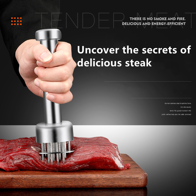 304 nerūdijančio plieno mėsos minkštiklis, patvarus 21 itin aštrių adatų minkštiklis kepsniams, jautienai – virtuvės gaminimo įrankiai