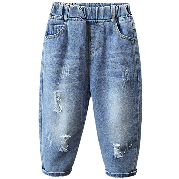 Vaikiški džinsai berniukams su plėšytais motyvais