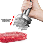 304 nerūdijančio plieno mėsos minkštiklis, patvarus 24 itin aštrių adatų minkštiklis kepsniams, jautienai – virtuvės gaminimo įrankiai