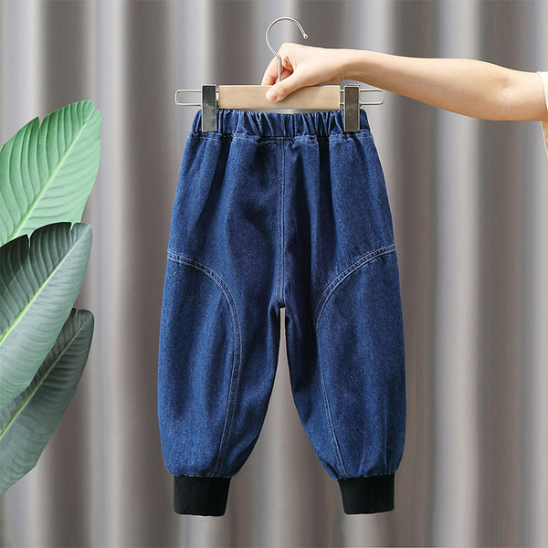 Rudeniniai berniukiški džinsai su elastine juostele