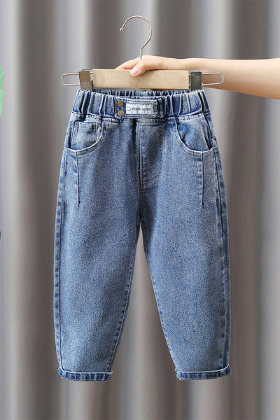 Blugi copii model curat cu buzunar si elastic