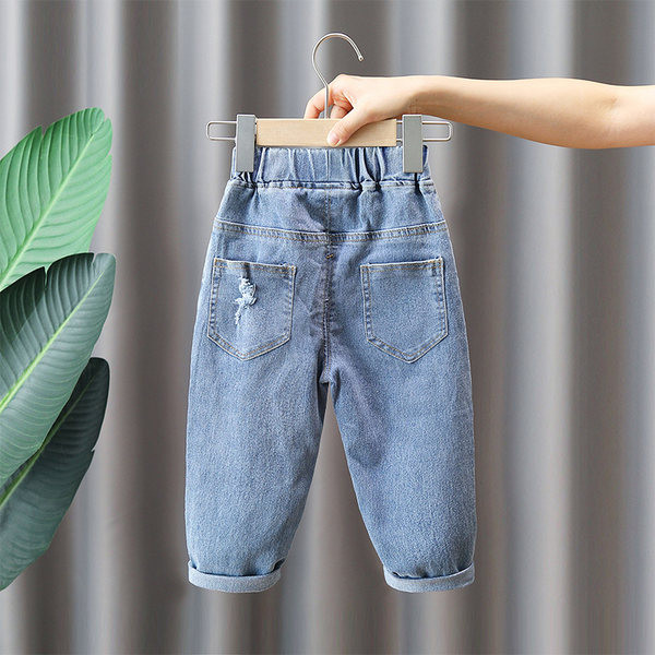 Blugi de copii pentru baieti cu imprimeu si buzunar