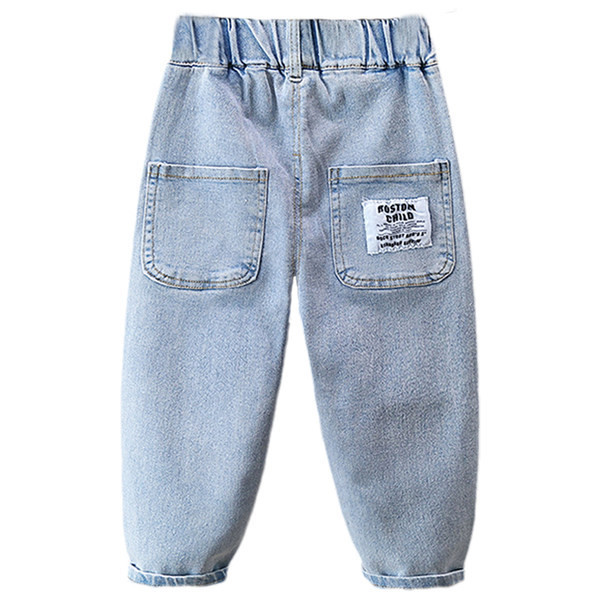 Vaikiški džinsai su raštu ir kišenėmis