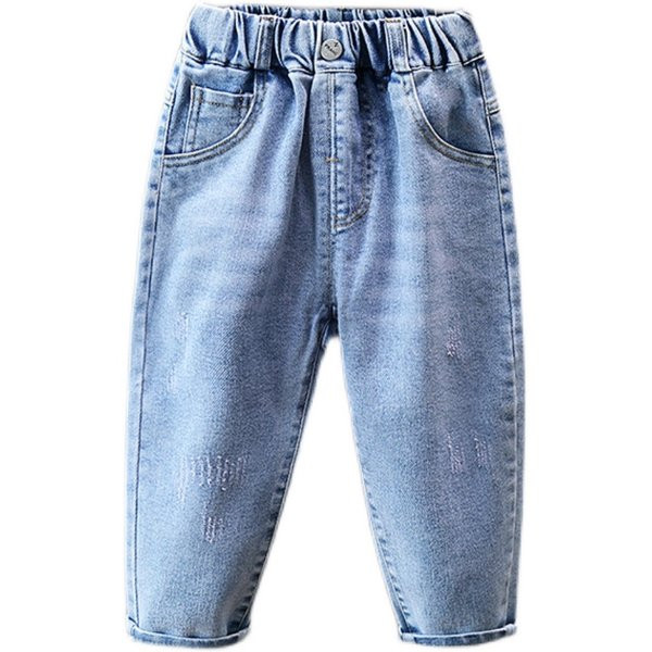 Vaikiški džinsai su raštu ir kišenėmis