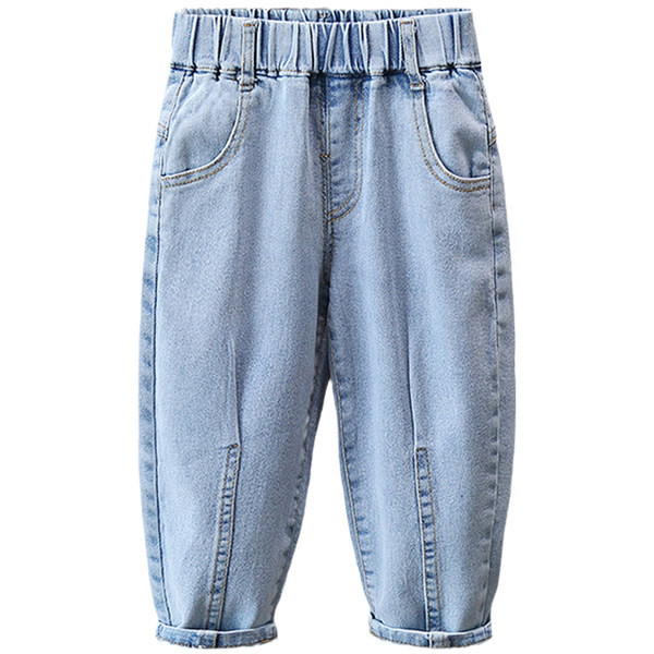 Vaikiški mėlyni džinsai su kišenėmis