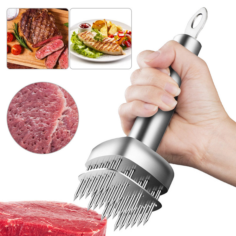 24 de lame cu ac pentru bătătorit pentru carne Cuțit din oțel inoxidabil pentru carne, friptură, ciocan, ciocan pentru grătar, instrument de gătit pentru carne