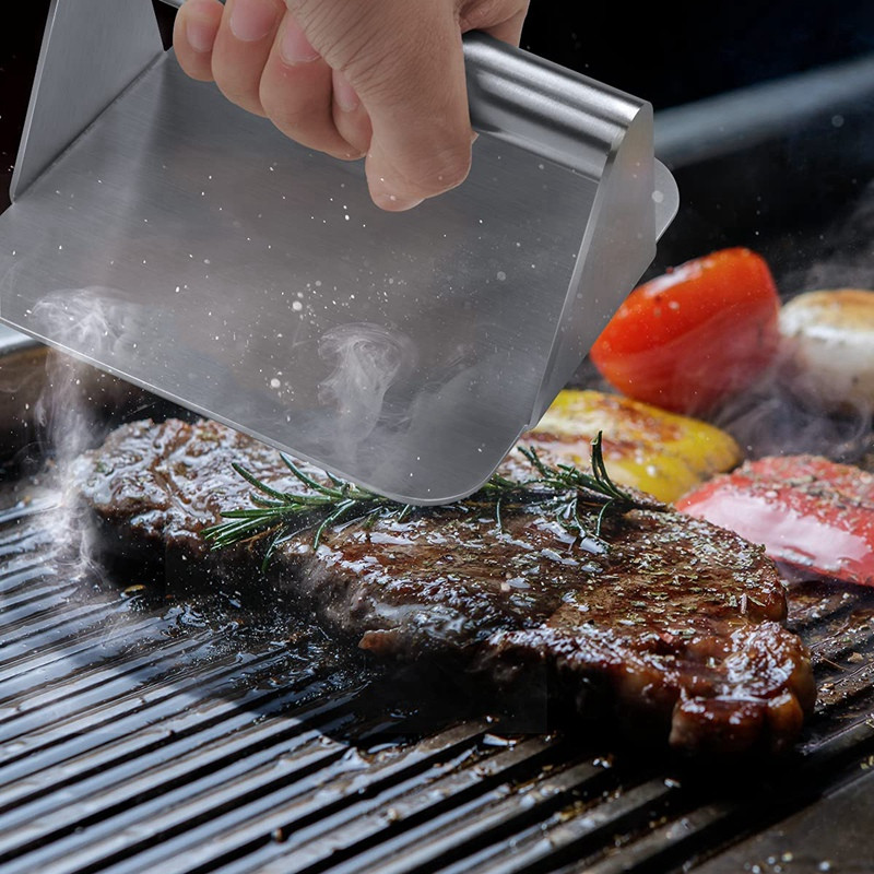 Presă pentru burgeri pentru grătar, presă pentru slănină pentru grătar, pentru zdrobitor de burgeri, pentru grătar, aparat pentru chiflete pentru hamburger și stoarcere grăsime