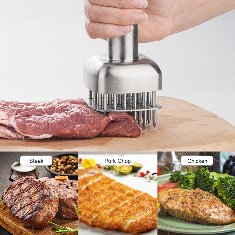 Húspuhító 24 rozsdamentes acél tűpengével, BBQ eszköz otthoni és étterembe profi és amatőr szakácsok számára