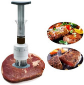 Injector de marinadă de carne din oțel inoxidabil Injector de condimente pentru grătar Dispozitive de frângere pentru carne Ustensile de bucătărie pentru grătar fierbinte