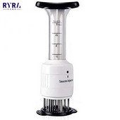 2 az 1-ben Húspuhító tű Rozsdamentes acél steak hús pác ízesítő fecskendő Professzionális többfunkciós hús puhító