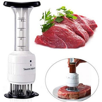 2-σε-1 Meat Tenderizer Needle από ανοξείδωτο ατσάλι Steak Meat Marinade Flavor σύριγγα Επαγγελματικό Πολυλειτουργικό Meat Tenderizer