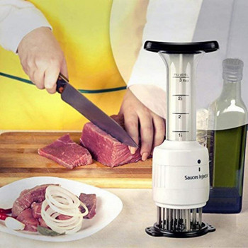Професионален уред за омекотяване на месо Инжектор за марината 2-в-1 Мултифункционален уред за омекотяване на месо Игла за пържоли от неръждаема стомана Инжектор за месо