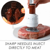 Injector de carne multifuncțional Ac Injector de condimente din oțel inoxidabil Dispozitive de frângere pentru carne Ustensile de bucătărie pentru grătar