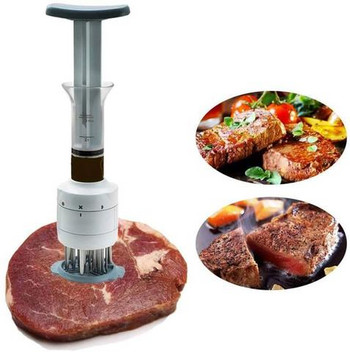 Многофункционален инжектор за месо Игла от неръждаема стомана Омекотител за месо Марината Спринцовка за вкус на месо Инжектори Кухненски инструменти за месо