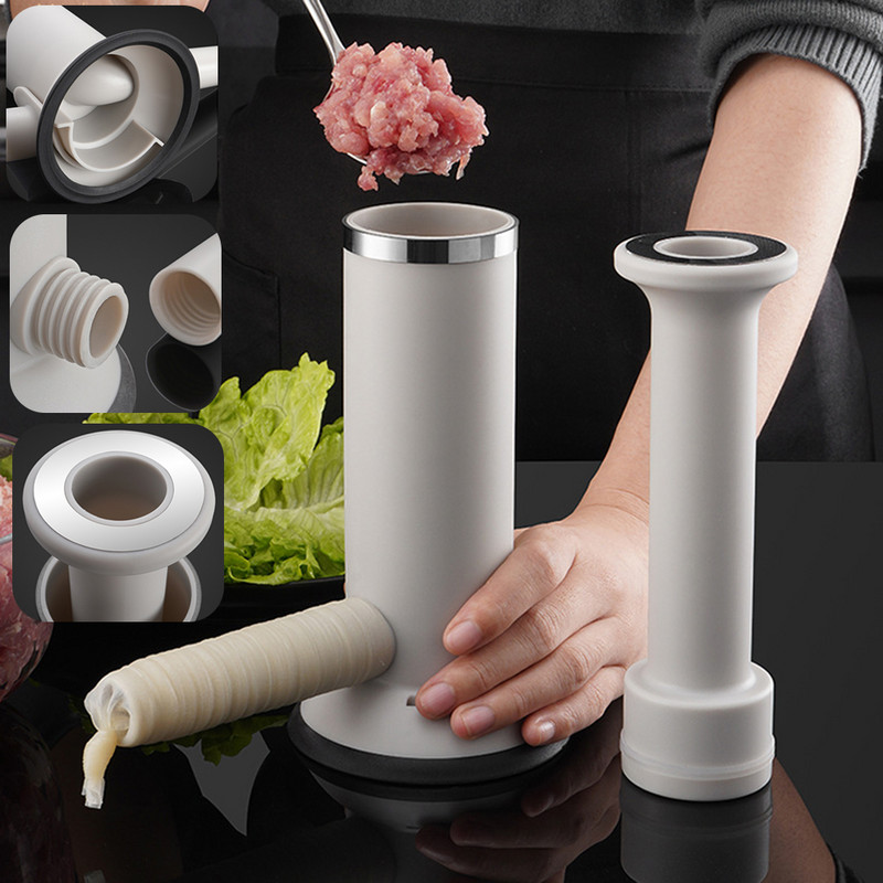 Rankinis naminių dešrų įrankiai dešrų gamybai Klizma Tube Stuffer Mėsos užpildymo įrankis Praktinis dešros švirkšto piltuvo antgalis