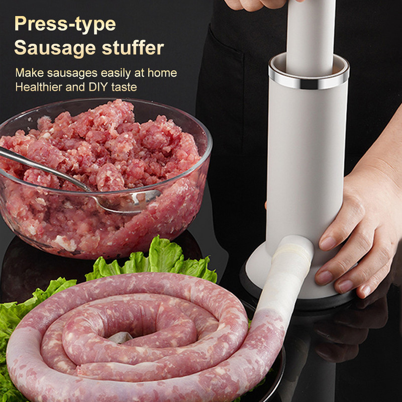 Rankinis naminių dešrų įrankiai dešrų gamybai Klizma Tube Stuffer Mėsos užpildymo įrankis Praktinis dešros švirkšto piltuvo antgalis